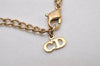 Authentic Christian Dior Gold Tone Rhinestone Chain Pendant Necklace CD 5521I