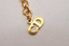 Authentic Christian Dior Gold Tone Chain Pendant Necklace CD 5522I