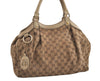 Authentic GUCCI Sukey Shoulder Tote Bag GG Canvas Leather 211944 Brown 5522J