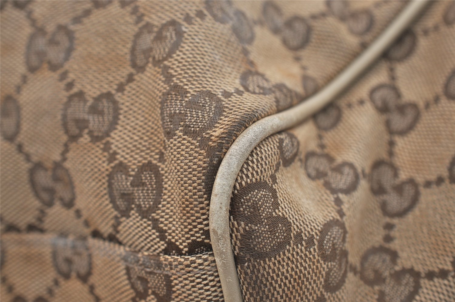 Authentic GUCCI Sukey Shoulder Tote Bag GG Canvas Leather 211944 Brown 5522J