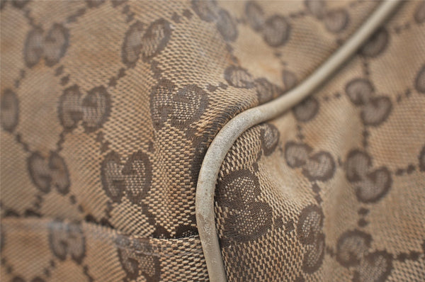 Authentic GUCCI Sukey Shoulder Tote Bag GG Canvas Leather 211944 Brown 5522J