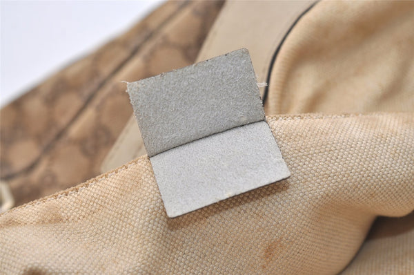 Authentic GUCCI Sukey Shoulder Tote Bag GG Canvas Leather 211944 Brown 5522J