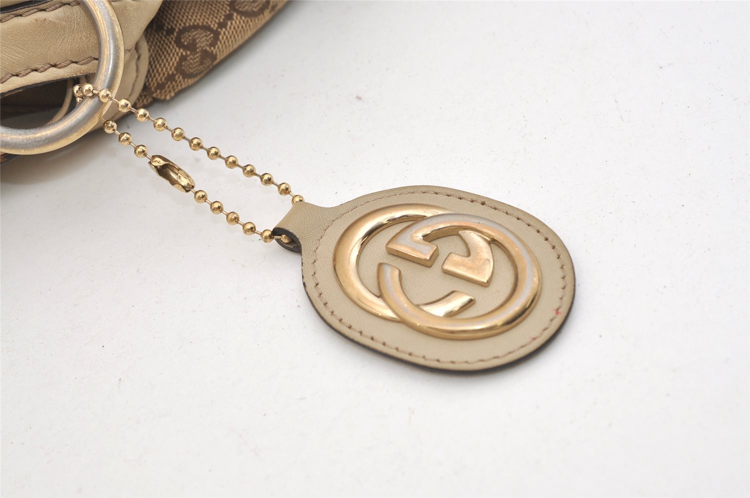 Authentic GUCCI Sukey Shoulder Tote Bag GG Canvas Leather 211944 Brown 5522J