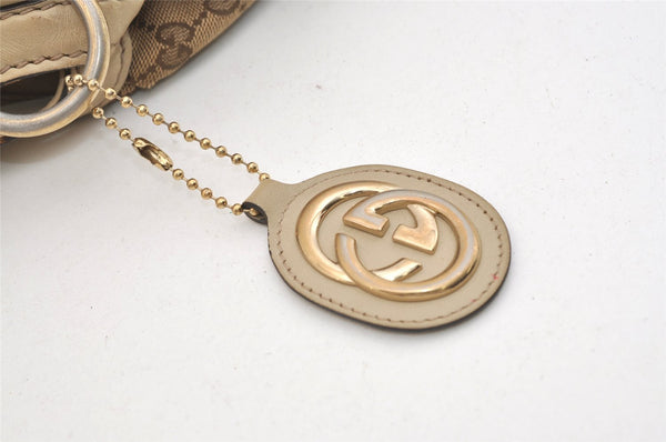 Authentic GUCCI Sukey Shoulder Tote Bag GG Canvas Leather 211944 Brown 5522J