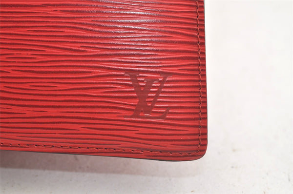 Authentic Louis Vuitton Epi Trousse Crete Clutch Bag Red LV Junk 5522K