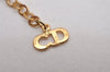 Authentic Christian Dior Gold Tone Chain Pendant Necklace CD 5523I