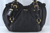 Authentic PRADA Nylon Tessuto Leather 2Way Hand Tote Hand Bag Black 5523J