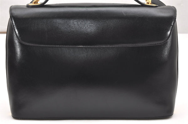 Authentic Christian Dior 2Way Shoulder Hand Bag Purse Leather Black CD 5523K