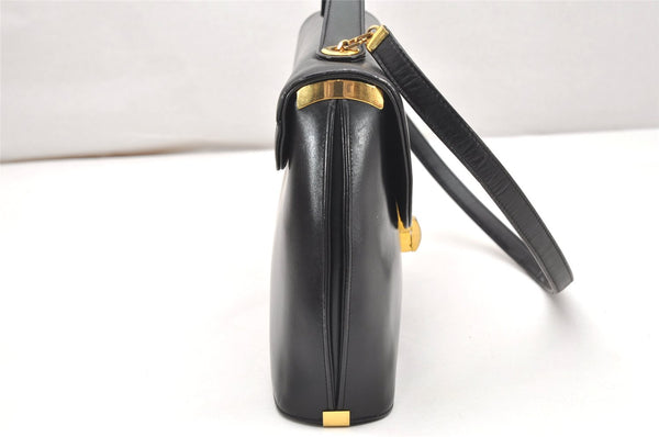 Authentic Christian Dior 2Way Shoulder Hand Bag Purse Leather Black CD 5523K