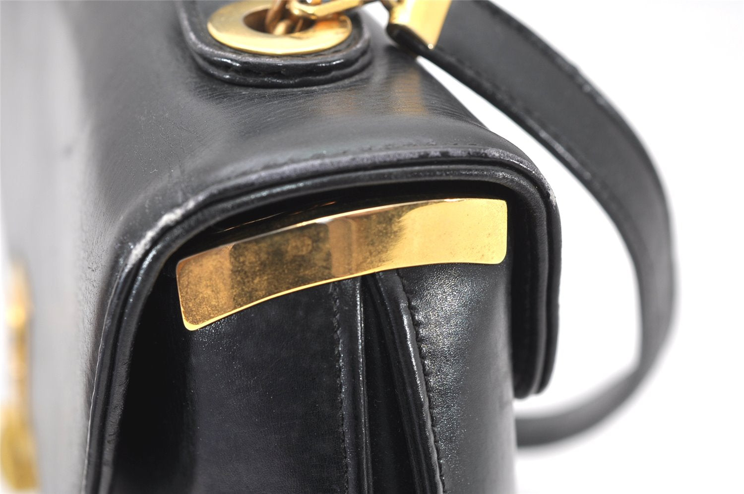 Authentic Christian Dior 2Way Shoulder Hand Bag Purse Leather Black CD 5523K