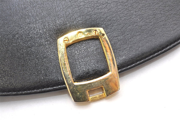Authentic Christian Dior 2Way Shoulder Hand Bag Purse Leather Black CD 5523K