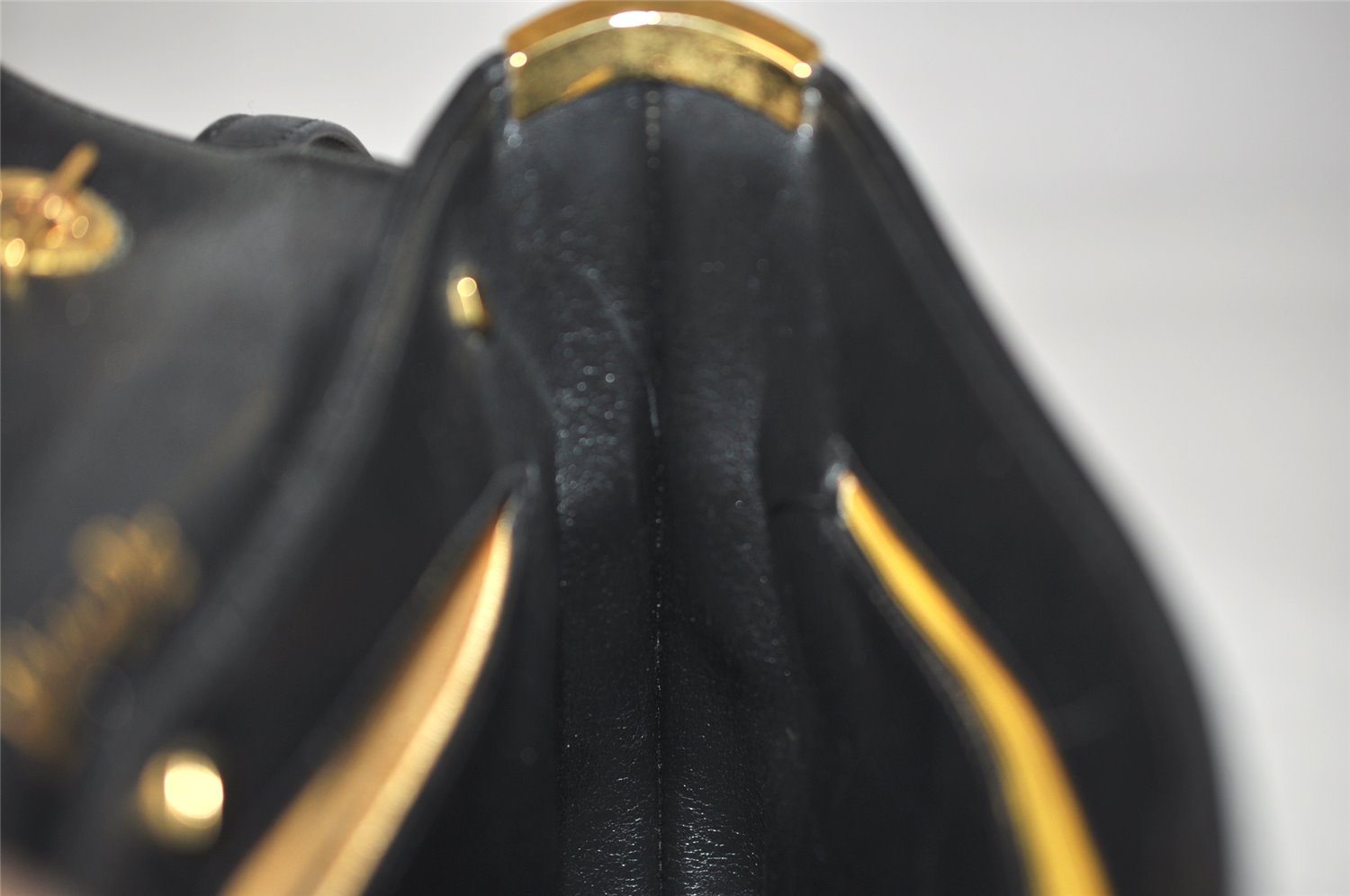 Authentic Christian Dior 2Way Shoulder Hand Bag Purse Leather Black CD 5523K