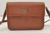 Authentic Burberrys Vintage Leather Shoulder Cross Body Bag Purse Brown 5524J