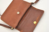 Authentic Burberrys Vintage Leather Shoulder Cross Body Bag Purse Brown 5524J