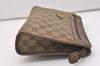Authentic GUCCI Vintage Clutch Hand Bag Purse GG PVC Leather Brown 5525J