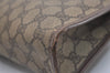 Authentic GUCCI Vintage Clutch Hand Bag Purse GG PVC Leather Brown 5525J