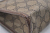 Authentic GUCCI Vintage Clutch Hand Bag Purse GG PVC Leather Brown 5525J