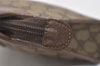 Authentic GUCCI Vintage Clutch Hand Bag Purse GG PVC Leather Brown 5525J