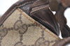 Authentic GUCCI Vintage Clutch Hand Bag Purse GG PVC Leather Brown 5525J