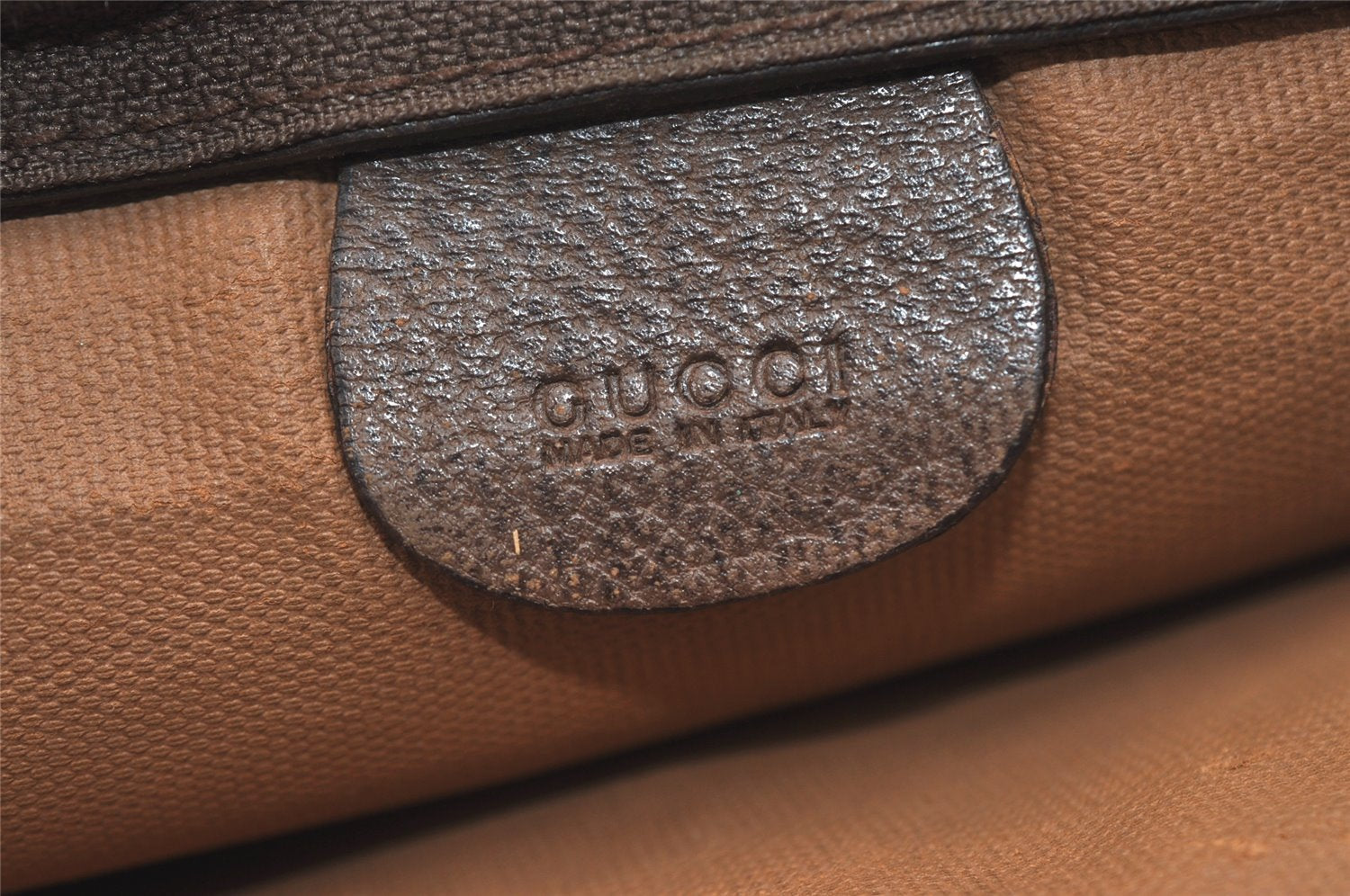 Authentic GUCCI Vintage Clutch Hand Bag Purse GG PVC Leather Brown 5525J