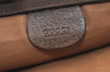 Authentic GUCCI Vintage Clutch Hand Bag Purse GG PVC Leather Brown 5525J
