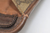 Authentic GUCCI Vintage Clutch Hand Bag Purse GG PVC Leather Brown 5525J