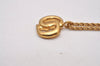 Authentic Christian Dior Gold Tone Chain Pendant Necklace CD 5526I