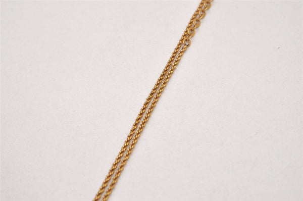 Authentic Christian Dior Gold Tone Chain Pendant Necklace CD 5526I