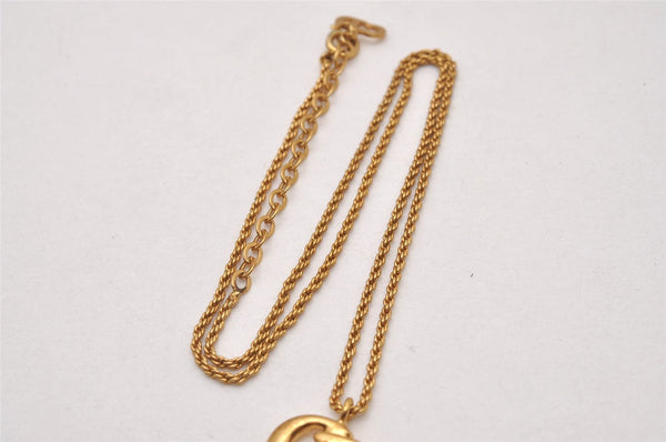 Authentic Christian Dior Gold Tone Chain Pendant Necklace CD 5526I