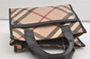 Authentic BURBERRY Vintage Nova Check PVC Leather Hand Bag Purse Beige 5526J