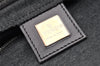 Authentic FENDI Mamma Baguette Shoulder Hand Bag Cotton Leather Gray 5528I