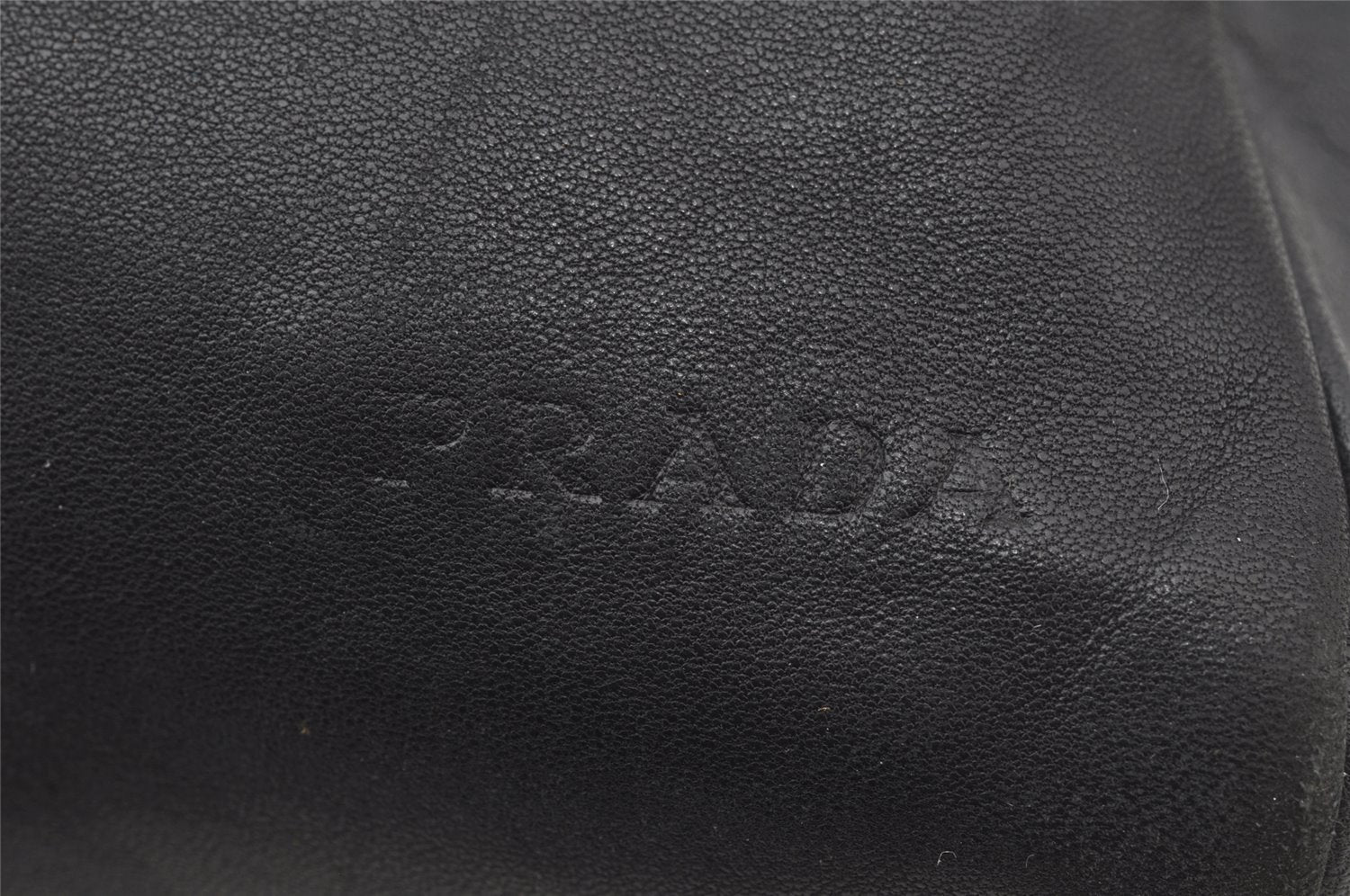 Authentic PRADA Vintage Leather Nappa Shoulder Bag Purse Black 5529I