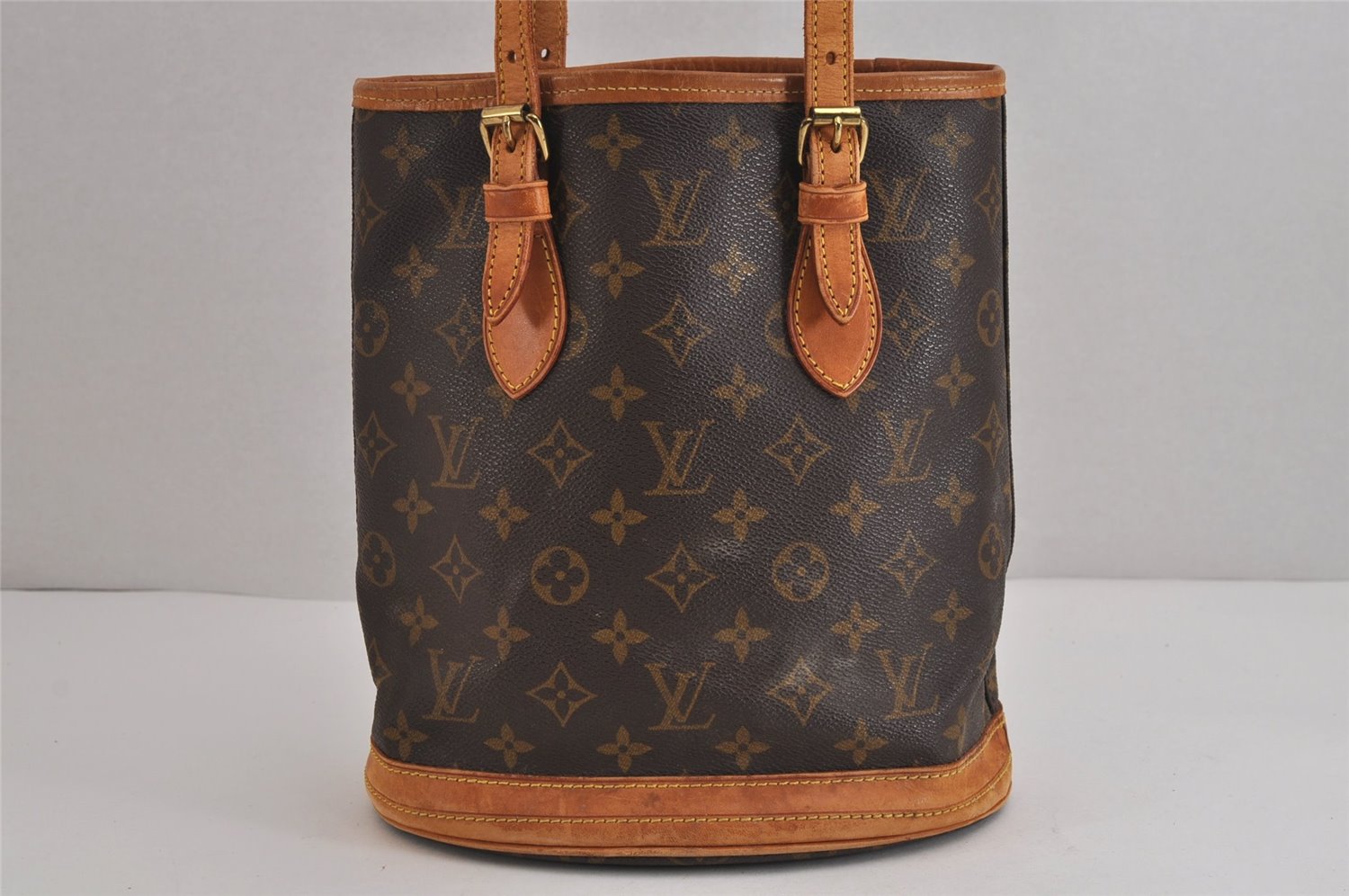 Authentic Louis Vuitton Monogram Bucket PM Shoulder Tote Bag M42238 LV 5532J