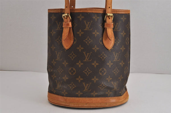 Authentic Louis Vuitton Monogram Bucket PM Shoulder Tote Bag M42238 LV 5532J