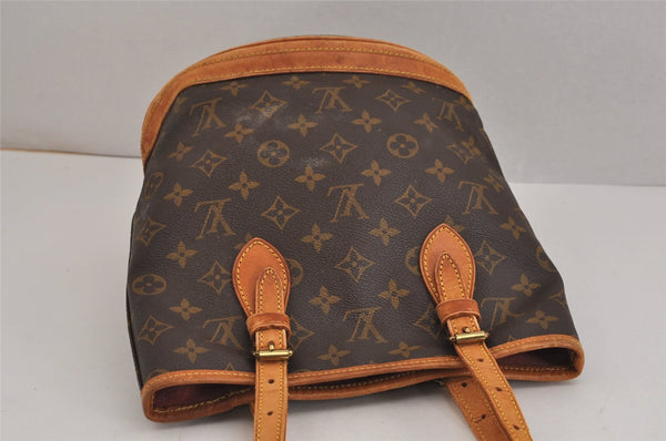 Authentic Louis Vuitton Monogram Bucket PM Shoulder Tote Bag M42238 LV 5532J