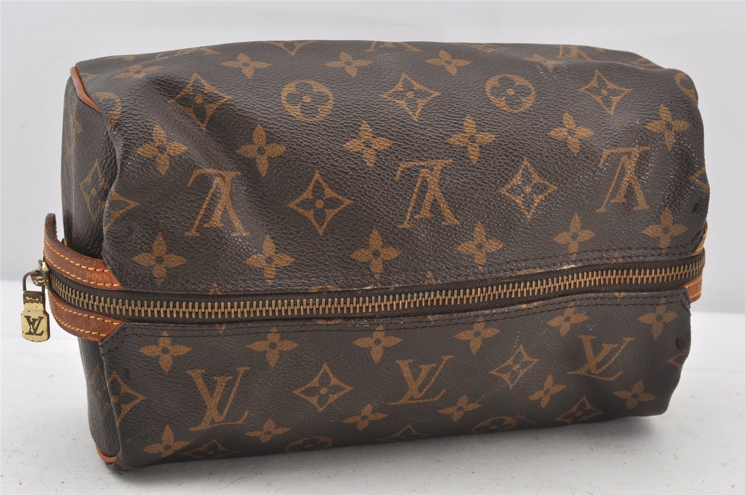 Authentic Louis Vuitton Monogram Trousse Patte Pression Pouch M47636 Junk 5532K