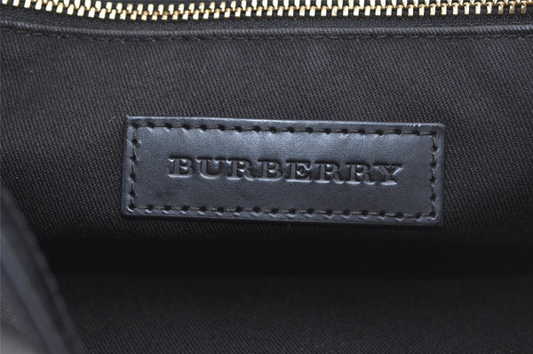 Authentic BURBERRY Check Shoulder Cross Body Bag Purse PVC Leather Gray 5533I
