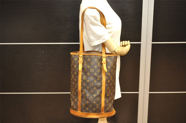 Authentic Louis Vuitton Monogram Bucket GM Shoulder Tote Bag M42236 Junk 5533J