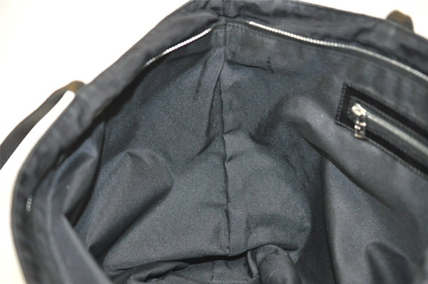 Authentic FENDI Zucca Vintage Tote Shoulder Bag Nylon Leather Black 5534I
