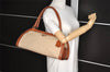 Authentic PRADA Vintage Canvas Leather Shoulder Tote Bag Beige Brown 5535I