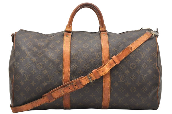 Authentic Louis Vuitton Monogram Keepall Bandouliere 50 M41416 Boston Bag 5535K