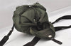 Authentic PRADA Vintage Nylon Tessuto Leather Backpack Purse Green 5536I