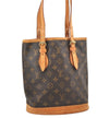 Authentic Louis Vuitton Monogram Bucket PM Shoulder Tote Bag M42238 LV 5536K