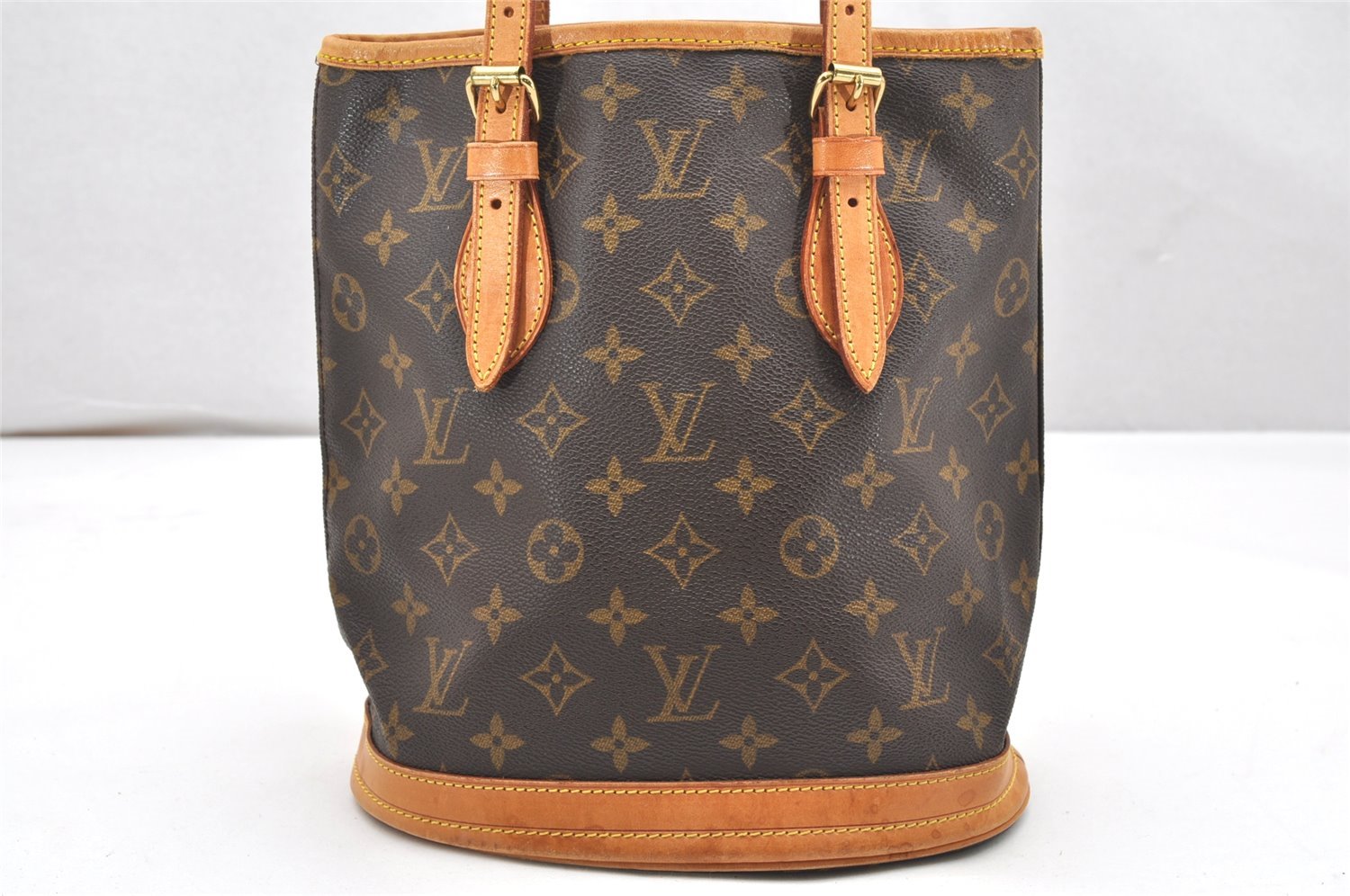 Authentic Louis Vuitton Monogram Bucket PM Shoulder Tote Bag M42238 LV 5536K