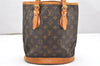 Authentic Louis Vuitton Monogram Bucket PM Shoulder Tote Bag M42238 LV 5536K