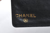 Authentic CHANEL Vintage Caviar Skin CoCo Mark Long Wallet Purse Black CC 5540H