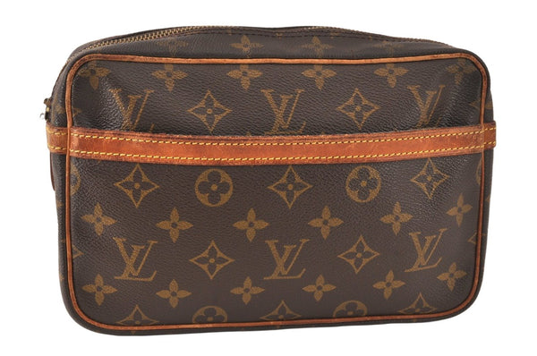 Authentic Louis Vuitton Monogram Compiegne 23 Clutch Hand Bag M51847 Junk 5542K