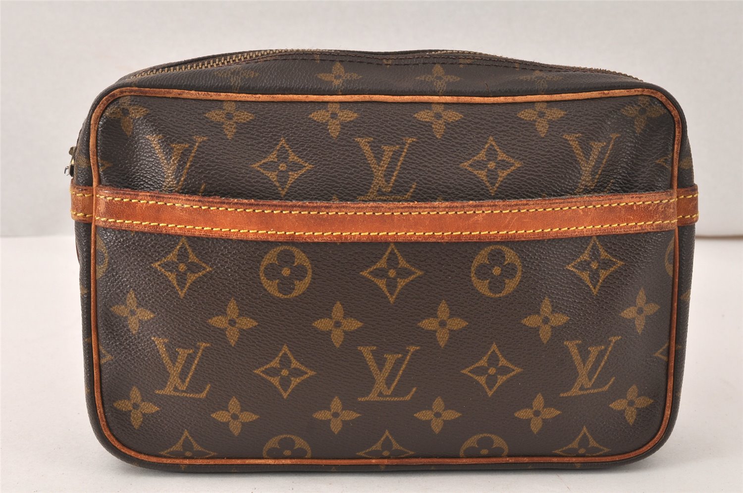 Authentic Louis Vuitton Monogram Compiegne 23 Clutch Hand Bag M51847 Junk 5542K