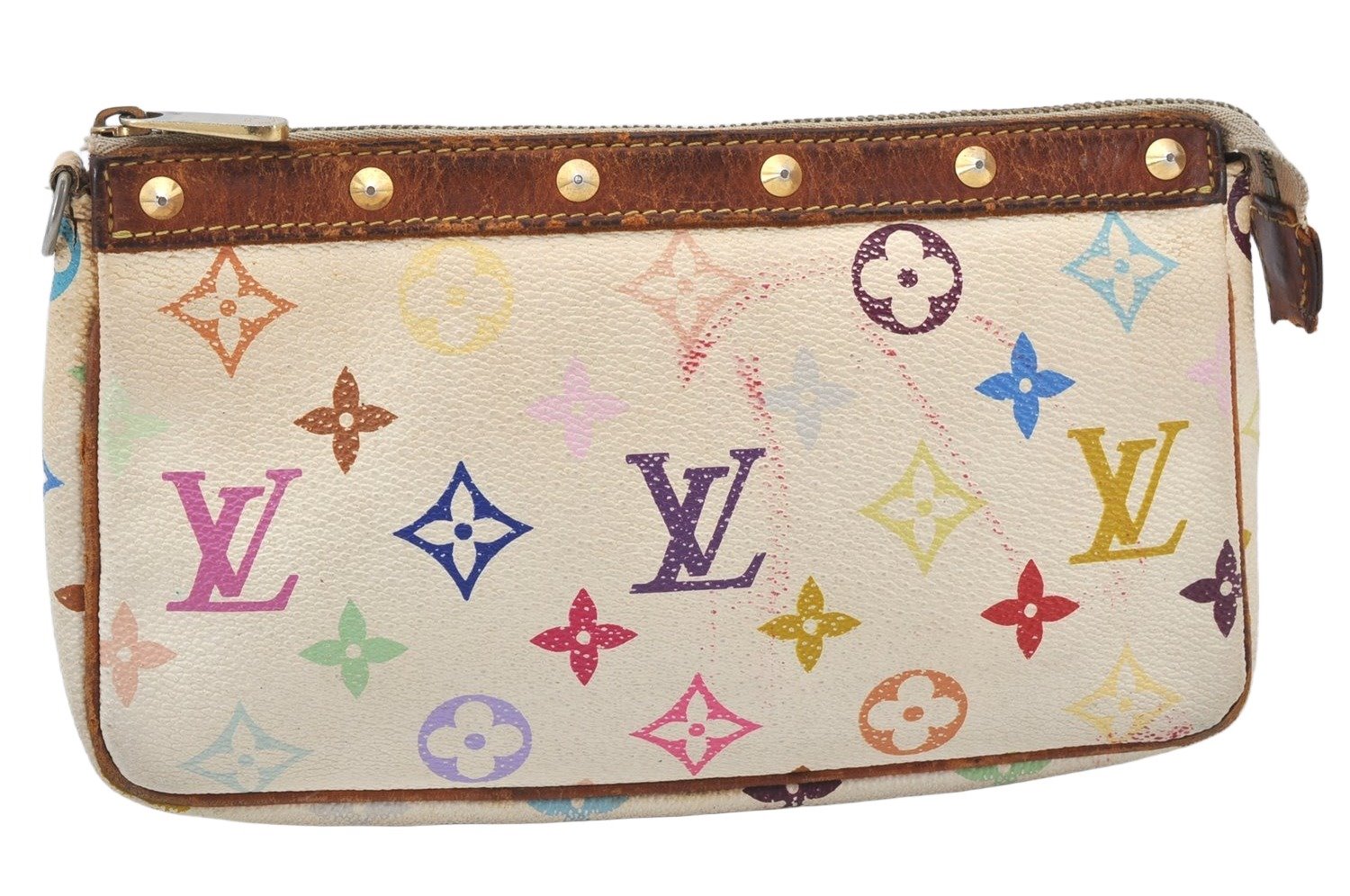 Louis Vuitton Monogram Multicolor Pochette Accessoires Pouch M92649 White 5545K