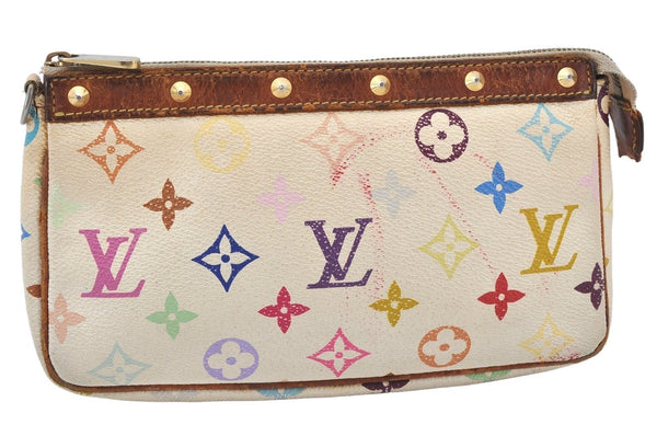 Louis Vuitton Monogram Multicolor Pochette Accessoires Pouch M92649 White 5545K